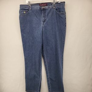 GLORIA VANDERBILT WOMAN'S JEANS BLUE SIZE 18W SHORT STRETCH STRAIGHT DENIM PANTS